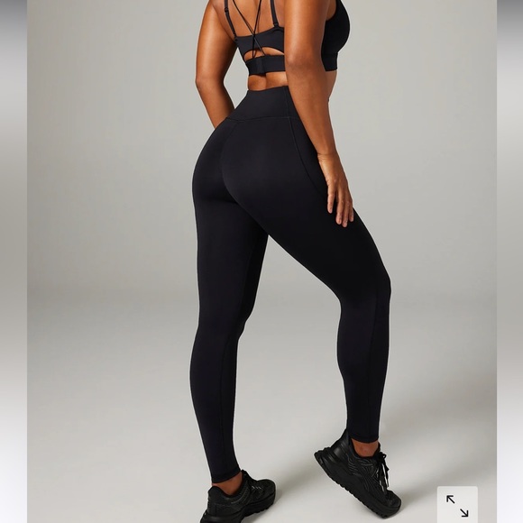 Savage X Fenty Platinum Grey Xssential Seamed Hoodie & Black Sky-Hi Leggings - Picture 9 of 14